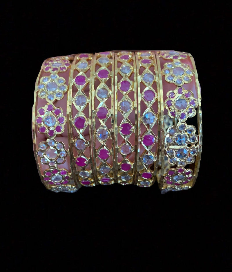 B137 Indu ruby bangles   ( READY TO SHIP )