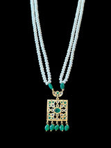 PS431 Zuni fresh water pearl pendant set in green beads ( READY TO SHIP)