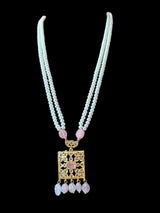 PS444 Zuni fresh water pearl pendant set in rose quartz  beads ( READY TO SHIP)