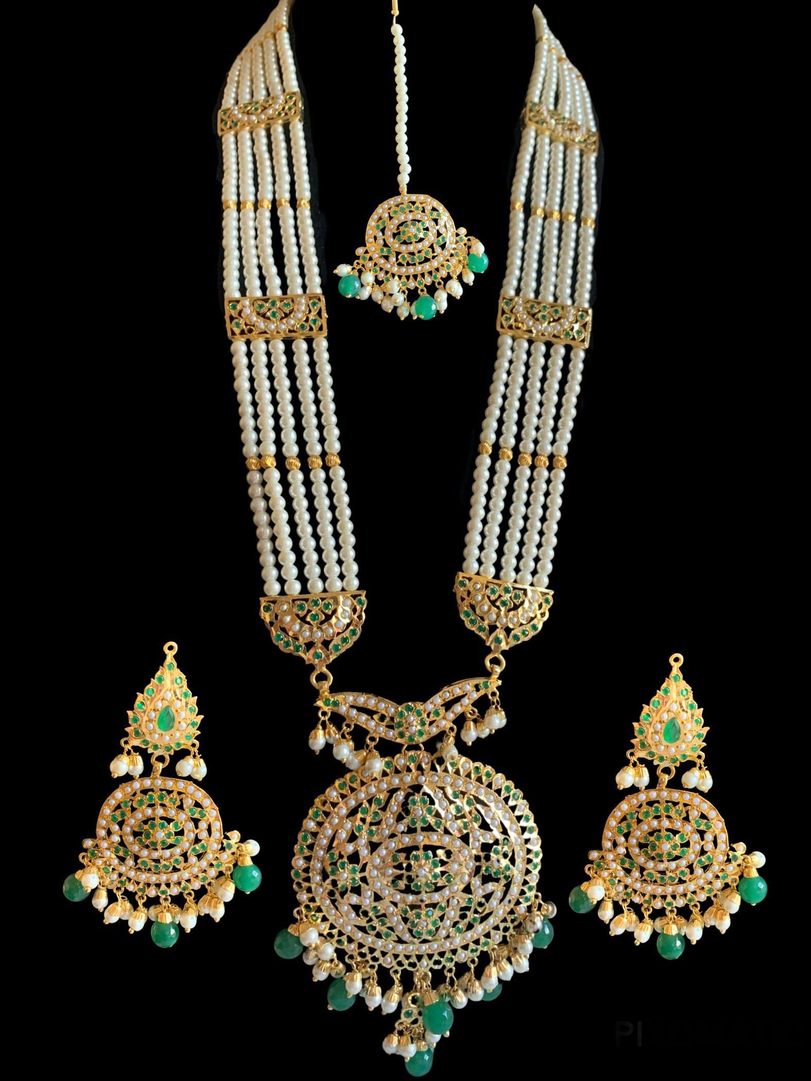 DLN21 Simran rani haar in green / emeralds ( READY TO SHIP) – Deccan ...