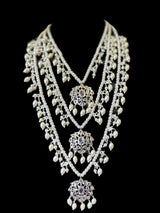 SAT76 Farmana three layer Hyderabadi  necklace with earrings ( READY TO SHIP )