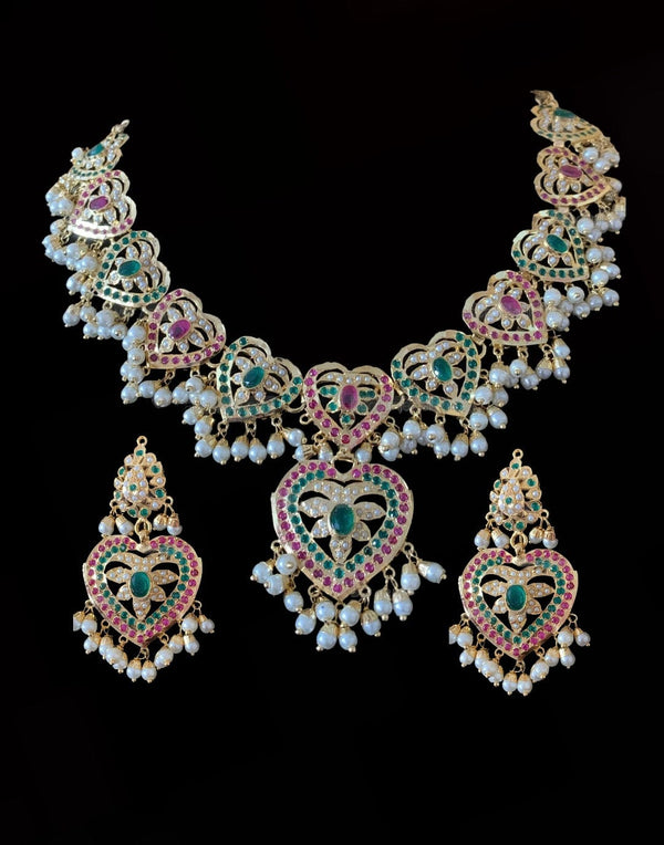 DNS104 Laya Punjabi Jadau necklace set (READY TO SHIP)