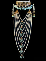 BR319 Insia hyderabadi bridal set in sea green beads ( SHIPS IN  2 WEEKS  )