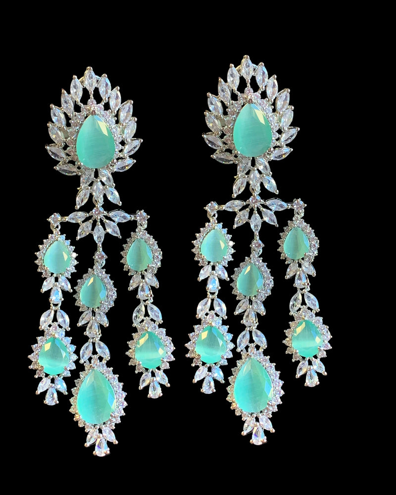 BR66 Nafisa  necklace set in mint green  ( READY TO SHIP  )