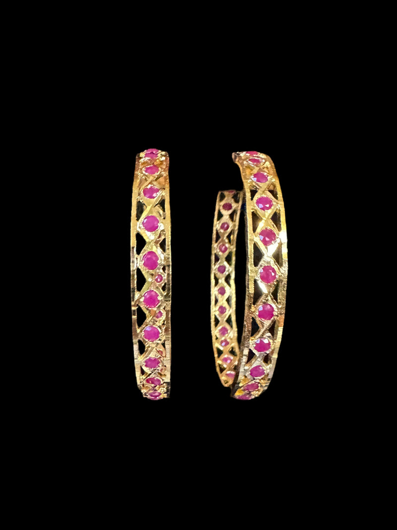 B144 INDU ruby bangles -1 pair ( READY TO SHIP )