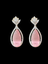 PS206 silver plated Cz pendant set- pink   (READY TO SHIP)