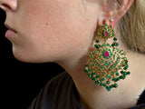 Ekta ruby emerald earrings tika (READY TO SHIP )