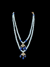 SAT85 Two layered fresh water pearl hyderabadi necklace set / satlada ( READY TO SHIP )