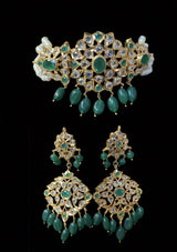 C299 Lekha choker set ( green beads ) (  SHIPS IN 4 WEEKS  )