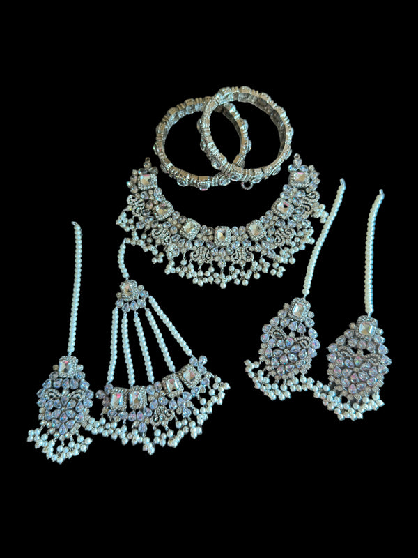 Aima bridal set in silver plating  ( SHIPS IN 4 WEEKS )