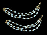 DER601 Insha jhumka in shell  pearls ( READY TO SHIP )