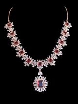 BR29 Sarah  rose gold plated cz set in ruby  ( READY TO SHIP )