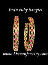 B144 INDU ruby bangles -1 pair ( READY TO SHIP )