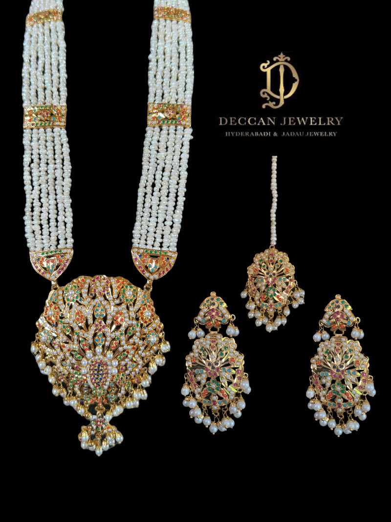 LN208 punjabi Jadau Rani haar in fresh water  pearls ( READY TO SHIP  )