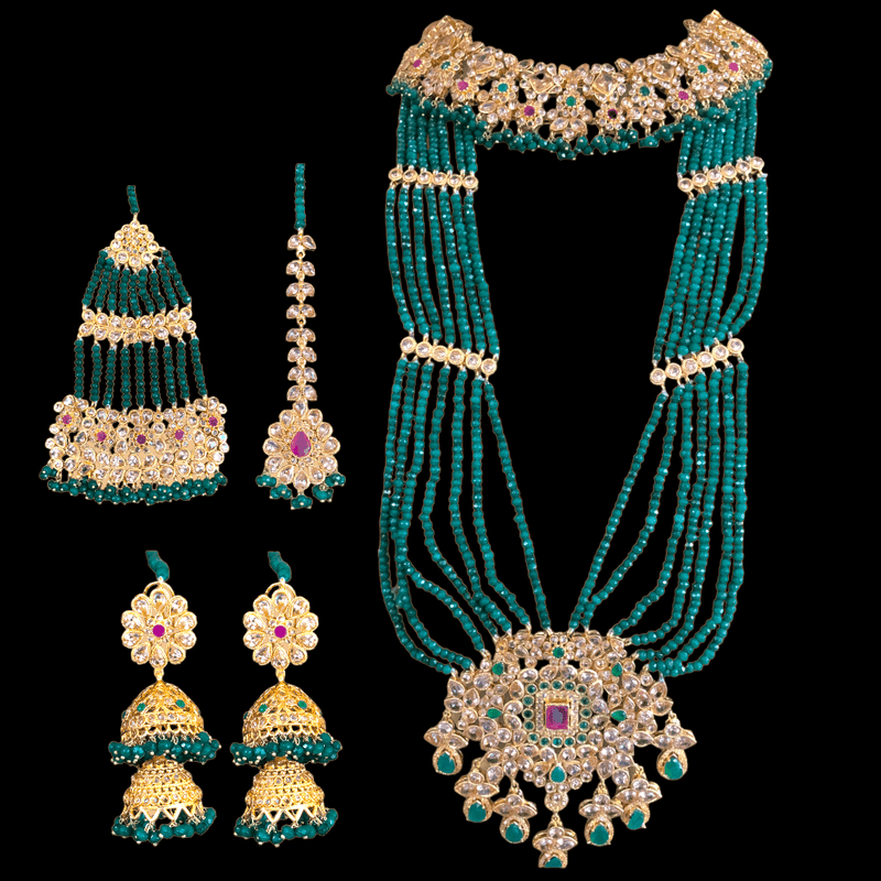BR80 Tooba bridal set in ruby emerald ( READY TO SHIP )