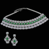 DNS19 Rameesha  Cz necklace set  ( READY TO SHIP )