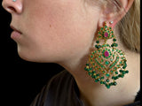 DER391 Ekta ruby emerald earrings ( READY TO SHIP )