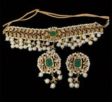 C248 Radha sabyasachi  inspired kundan choker with earrings (SHIPS IN 4 WEEKS )