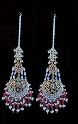 Romana earrings tika in rubies   ( READY TO SHIP )