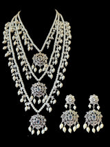 SAT76 Farmana three layer Hyderabadi  necklace with earrings ( READY TO SHIP )