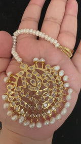DJTK364 TASMINA oversized tika in fresh water pearls( READY TO SHIP )