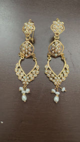 SAMEEN gold plated silver earrings - Pearls ( READY TO SHIP )