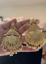 DER623  pearl jadau earrings ( READY TO SHIP )