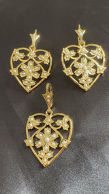 MANARA Pendant and earrings set in gold plated silver ( READY TO SHIP )