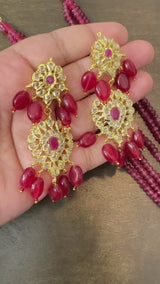 PS239 gold plated pendant set in ruby ( SHIPS IN 4 WEEKS )