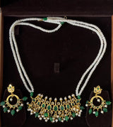 PS559 Hyderabadi / Nizami tirmani in fresh water pearls with chandbali( READY TO SHIP )
