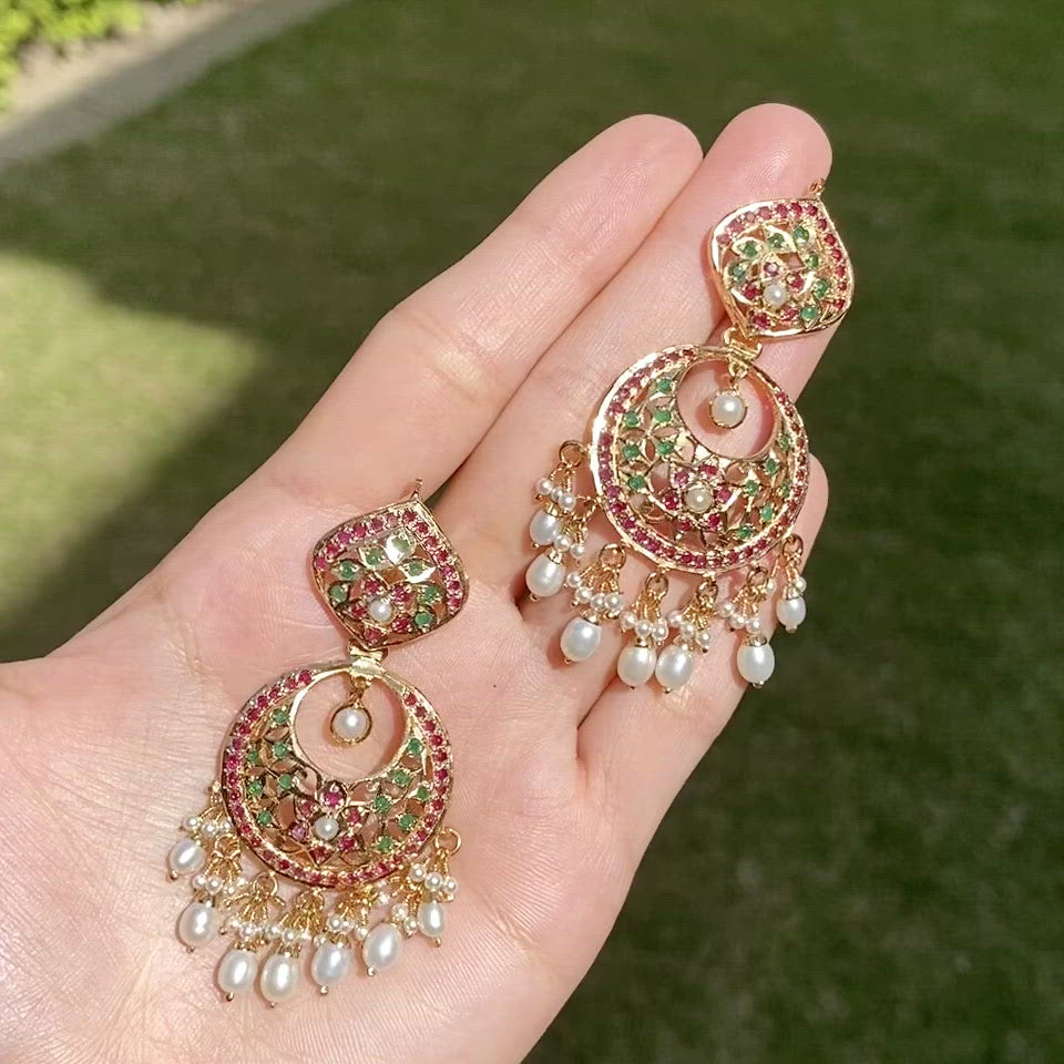 Noratan Teeka With Earrings With Pearls And Semi Precious Stone Price in  Pakistan - Aliffnoon