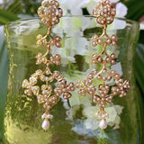 Pearl Drop Earrings in Gold Plated Silver ER 174