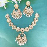 Pearl Jadau Necklace Set in Gold Plated Silver NS 001