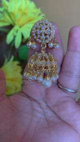 Hira jhumka in pearls ( READY TO SHIP)