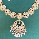 Pearl Jadau Necklace Set in Gold Plated Silver NS 001