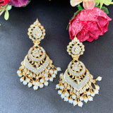 Jadau Rani Haar Set in Gold Plated Sterling Silver Studded with Freshwater Pearls HR 007