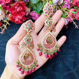 Long Chandelier Statement Earrings in Gold Plated Sterling Silver ER 012