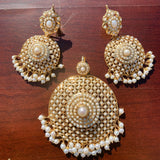 Fresh water pearls  gold plated silver pendant set PS 008