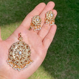 Fresh water pearls gold plated silver pendant set PS 029