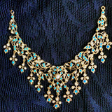 Pearl Pheroza Jadau Necklace Set in Gold Plated Silver NS 092
