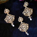 Pearl Jadau Pendant Set in Gold Plated Silver PS 040