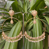 Pearl Jadau Chandbali Earrings in Gold Plated Silver ER 146