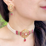 Delicate Choker Set in Gold Plated Silver NS 176