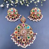  Navratan Jadau Pendant and Earrings