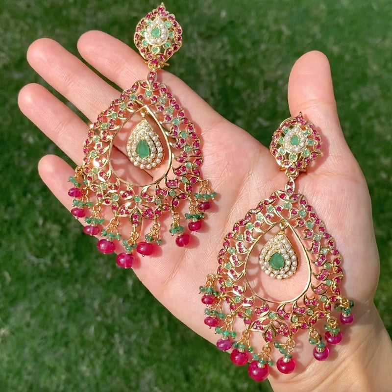 Discover Elegant Jadau Blossom Silver Chandbali Earrings | Paksha