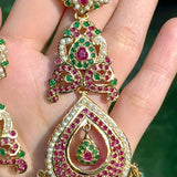 Long Chandelier Statement Earrings in Gold Plated Sterling Silver ER 012