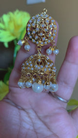 Arya Punjabi Jadau jhumka in pearls   ( SHIPS IN 3 WEEKS )