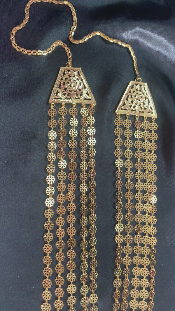 LN147 Chandan haar necklace  in gold plating  (SHIPS IN 4 WEEKS )