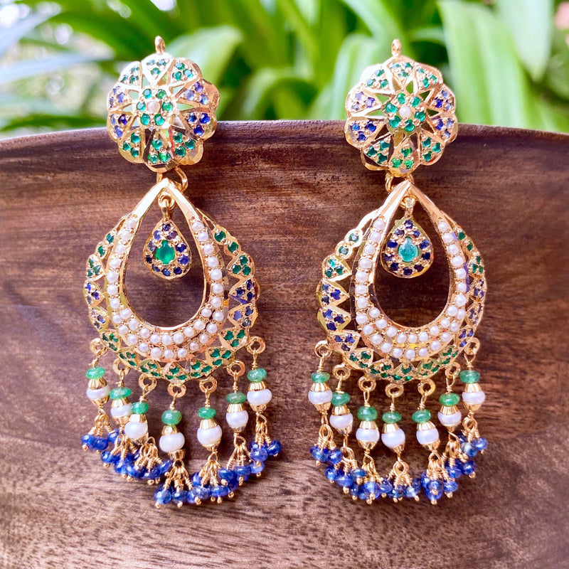 Oval Traditional Indo Western Brass Chand Style Beads Earring With Gold  Plating 110367 at Rs 220/pair in Mumbai