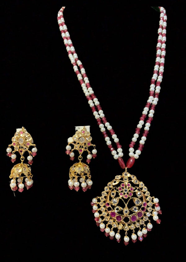 PS119 Sonya pendant set with earrings in rubies ( SHIPS IN 2 WEEKS )